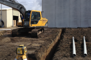 commercial drainage systems deep trench excavation