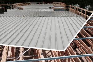 commercial roofing system collage